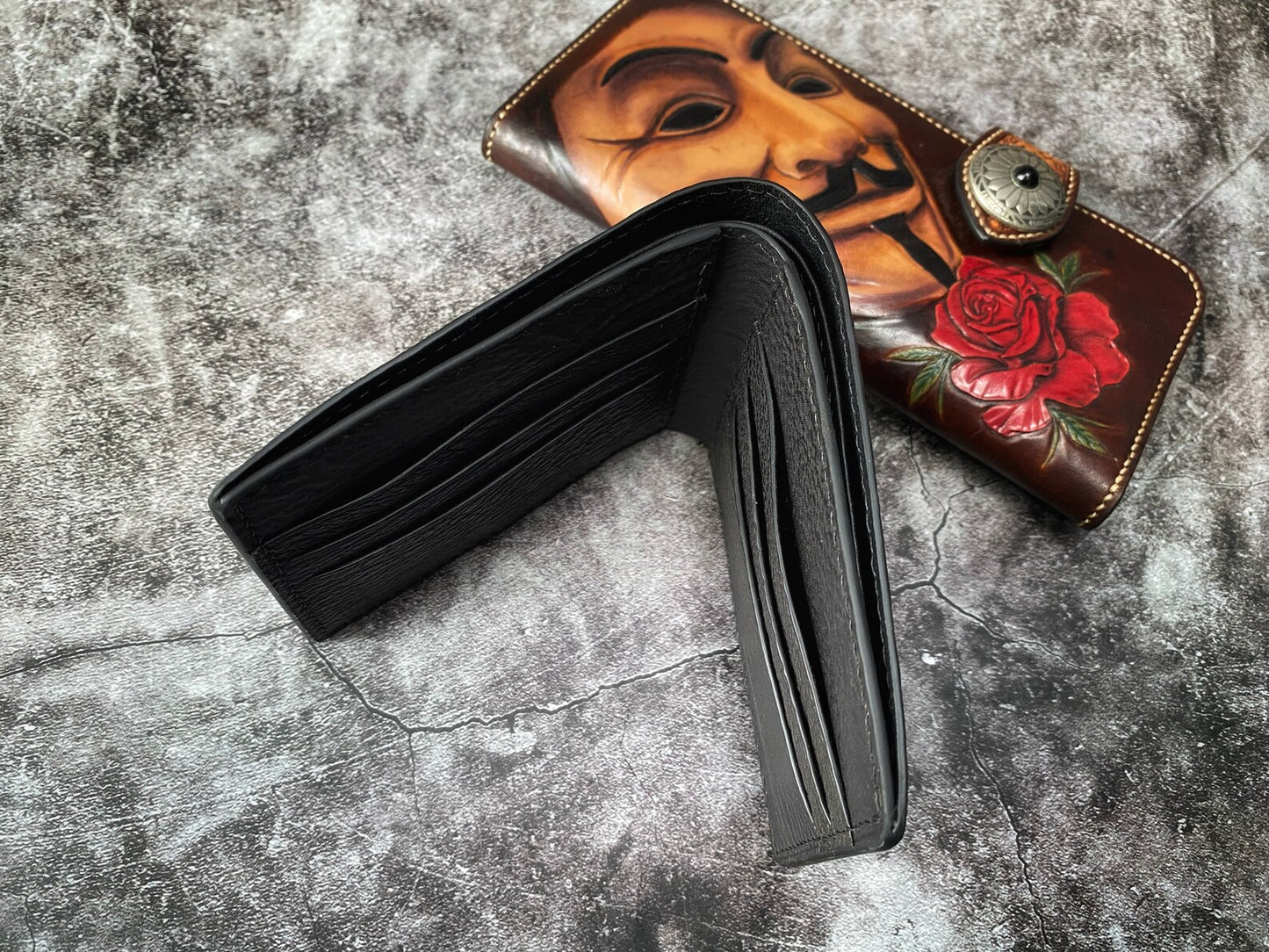 Black Shark Skin Leather Wallet