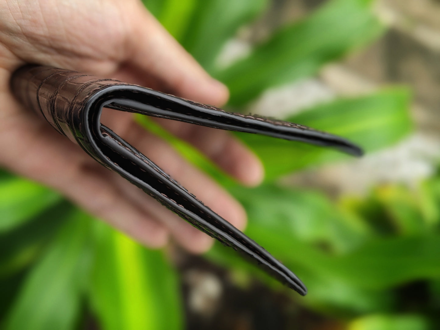 Minimalist Black Alligator Leather Wallet