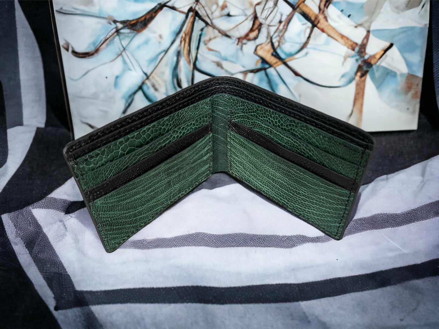 Custom Black Shark Skin & Alligator Men Wallet