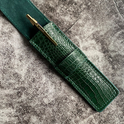 Green Alligator Pen Case