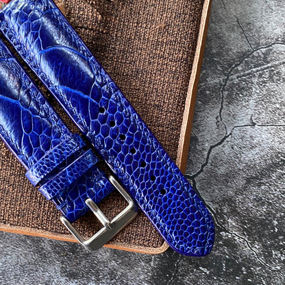 Blue Ostrich Leg Watch Straps