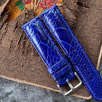 Blue Ostrich Leg Watch Straps