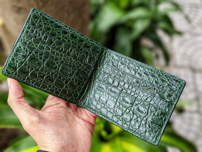 Custom Green Alligator Leather Wallet