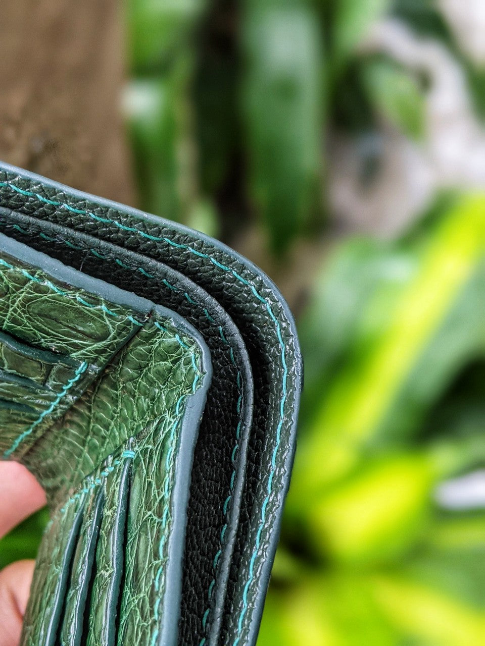 Custom Green Alligator Leather Wallet