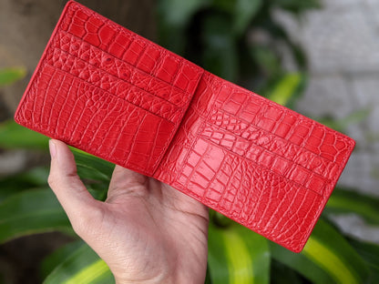 Custom Red Alligator Leather Wallet