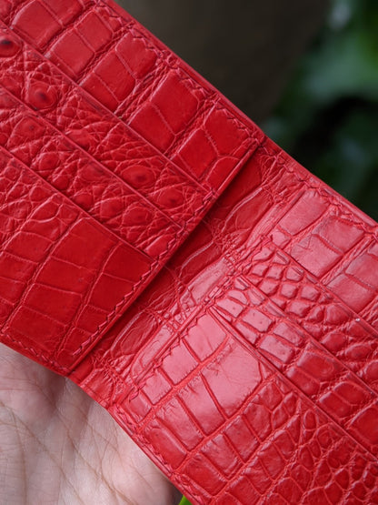 Custom Red Alligator Leather Wallet