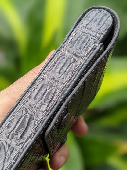 Gray Alligator Pen Case
