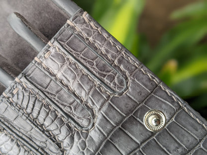 Gray Alligator Pen Case