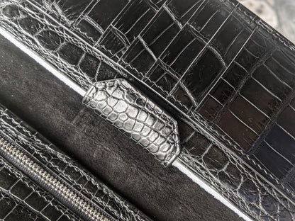 Black Alligator Leather Long Wallet
