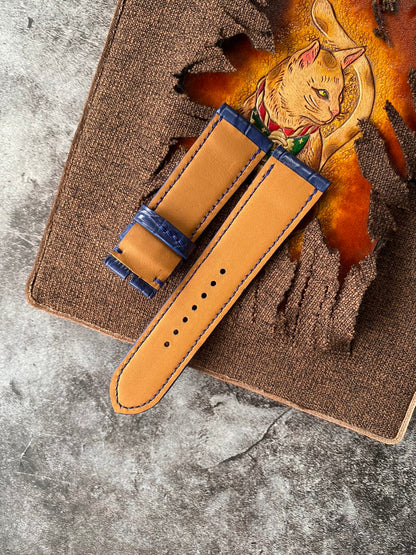 Navy Blue Alligator Watch Straps