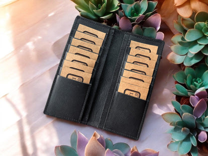 Black Stingray Leather Long Wallet