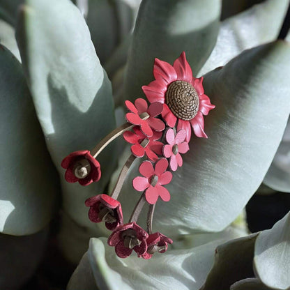 Keychain Floral Leather Charm