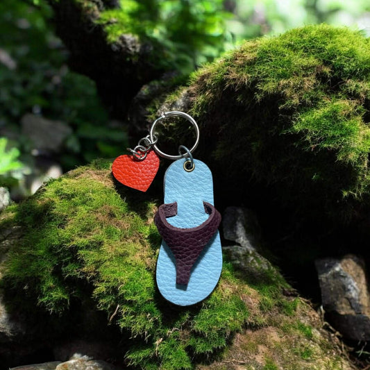 Keychain Flip-Flop Leather