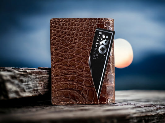 Brown Alligator Bifold Card Holder