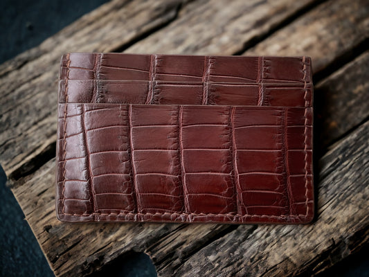 Brown Alligator Card Holder