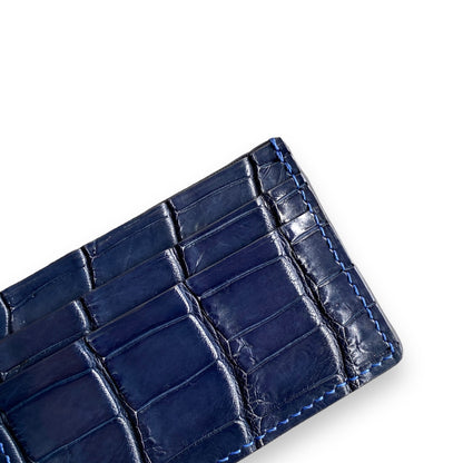 Navy Blue Alligator Card Holder