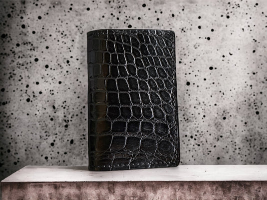 Black Alligator Bifold Card Holder