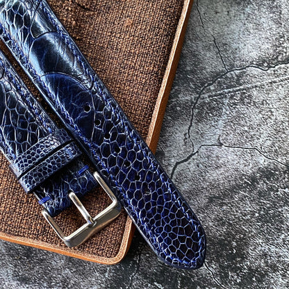 Navy Blue Ostrich Leg Watch Straps