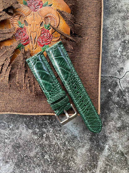 Green Ostrich Leg Watch Straps