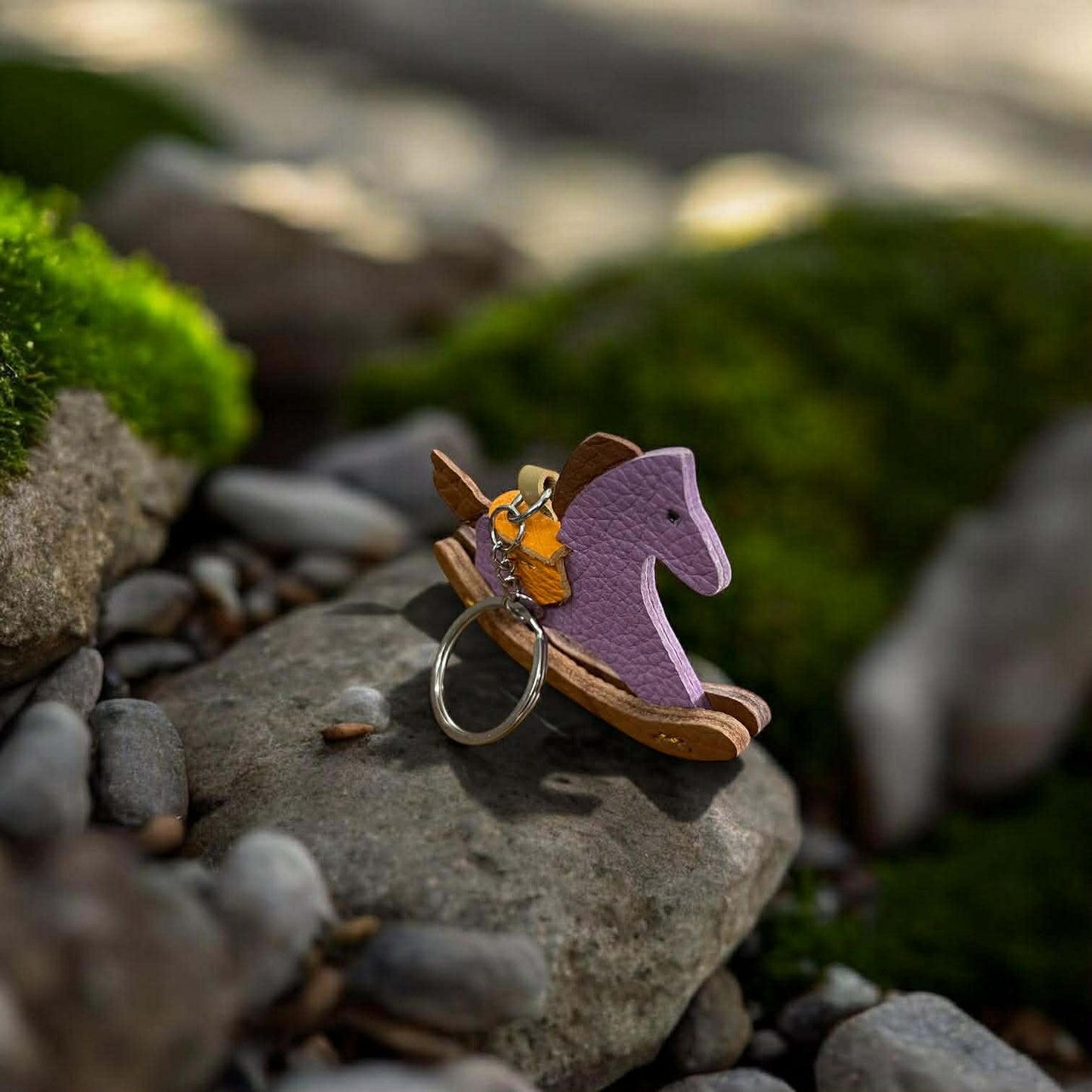 Keychain Rocking Horse Leather