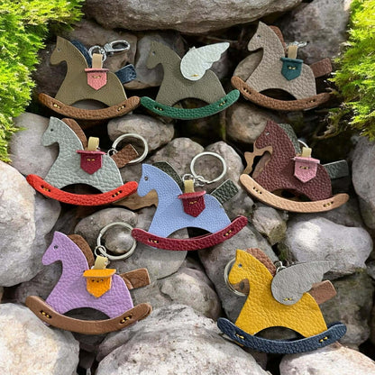 Keychain Rocking Horse Leather