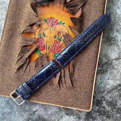 Navy Blue Ostrich Leg Watch Straps