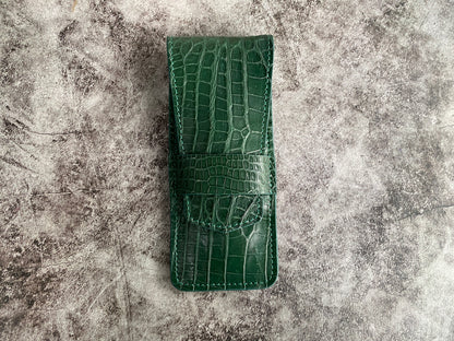 Green Alligator Pen Case