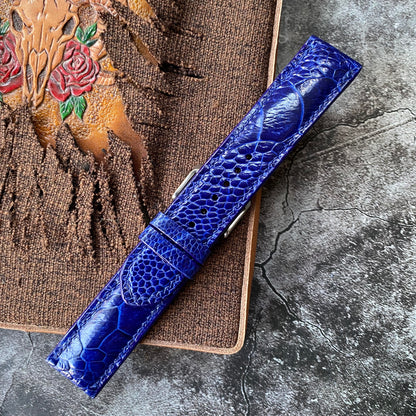 Blue Ostrich Leg Watch Straps