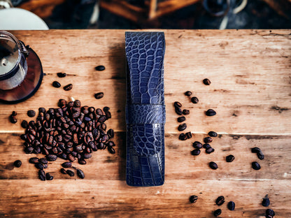Navy Blue Alligator Pen Case