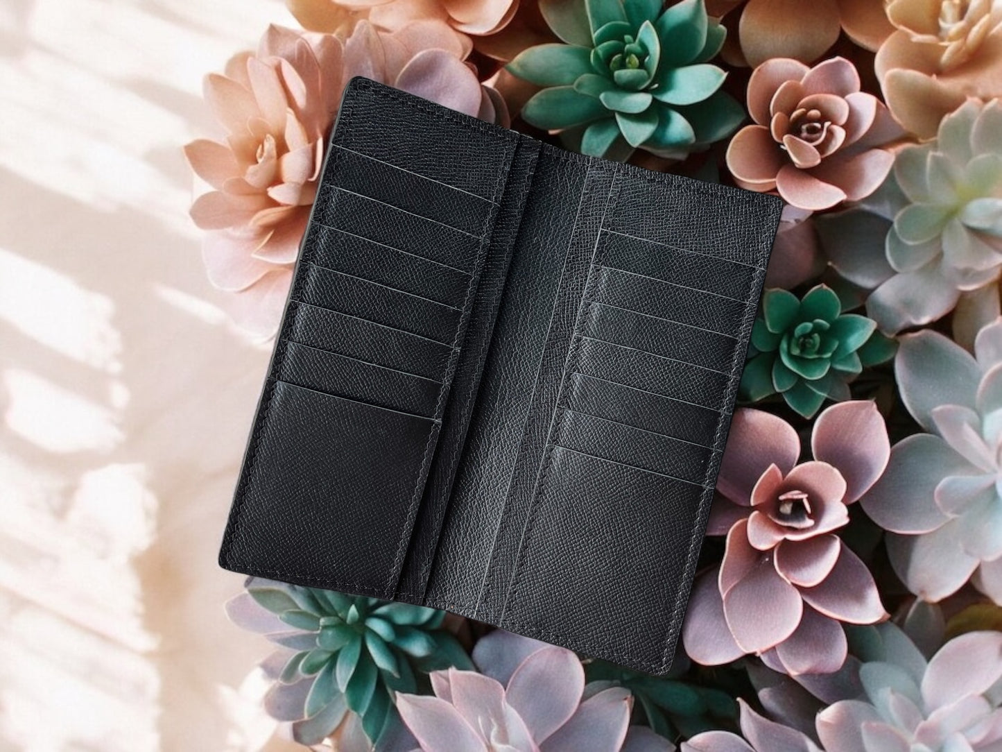 Black Stingray Leather Long Wallet