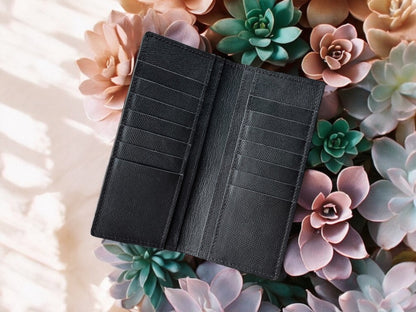 Black Stingray Leather Long Wallet