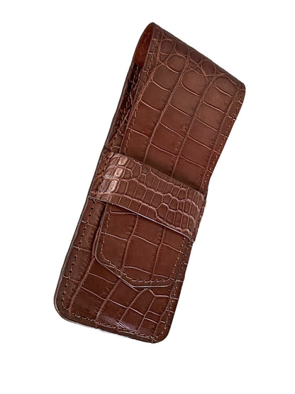 Brown Alligator Pen Case