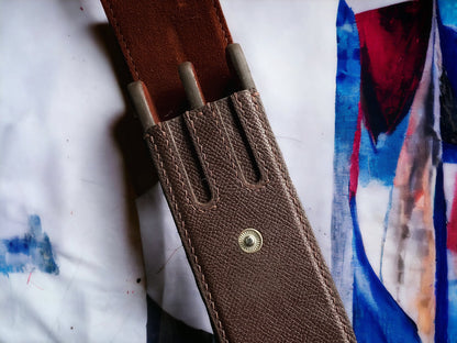 Epsom Dark Brown Cowhide Pen Case