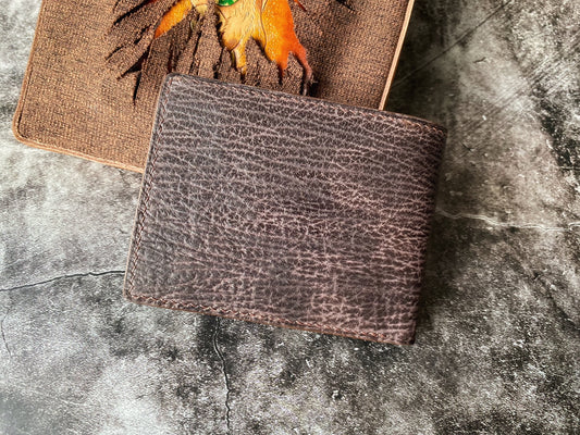 Brown Shark Skin Leather Wallet