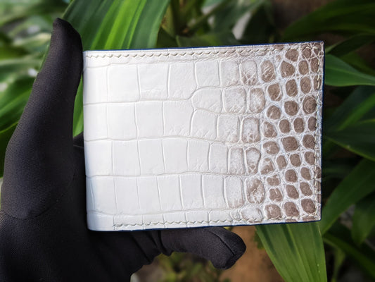 Custom Himalaya Alligator And Blue Ostrich Leg Leather Wallet
