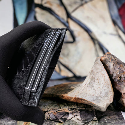 Custom Black Alligator Zipper Card Holder