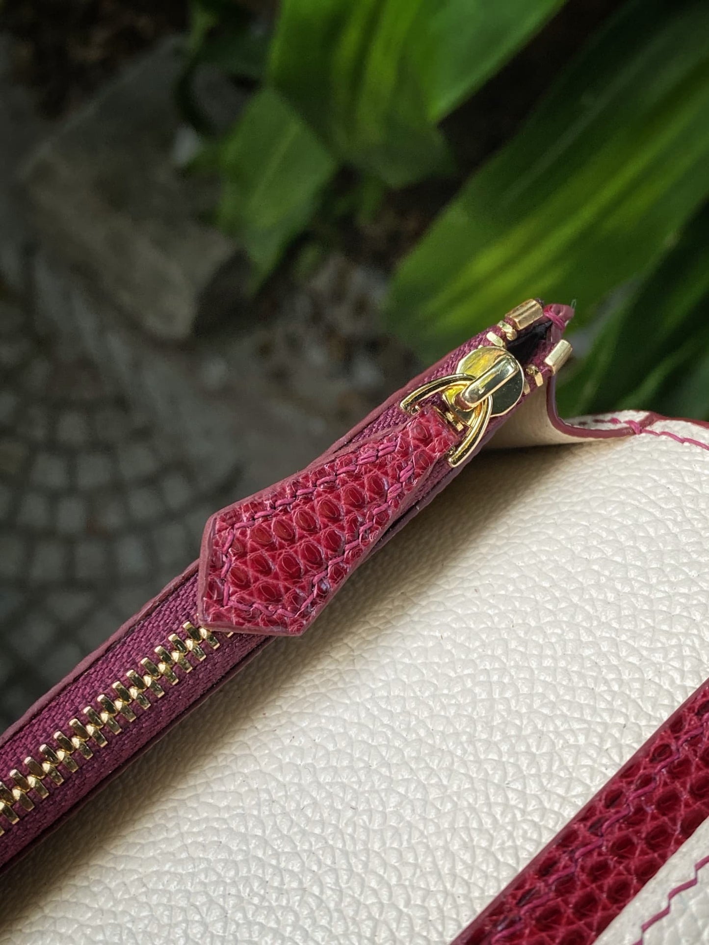 Custom Red Lizard Mix Himalaya Alligator Long Wallet