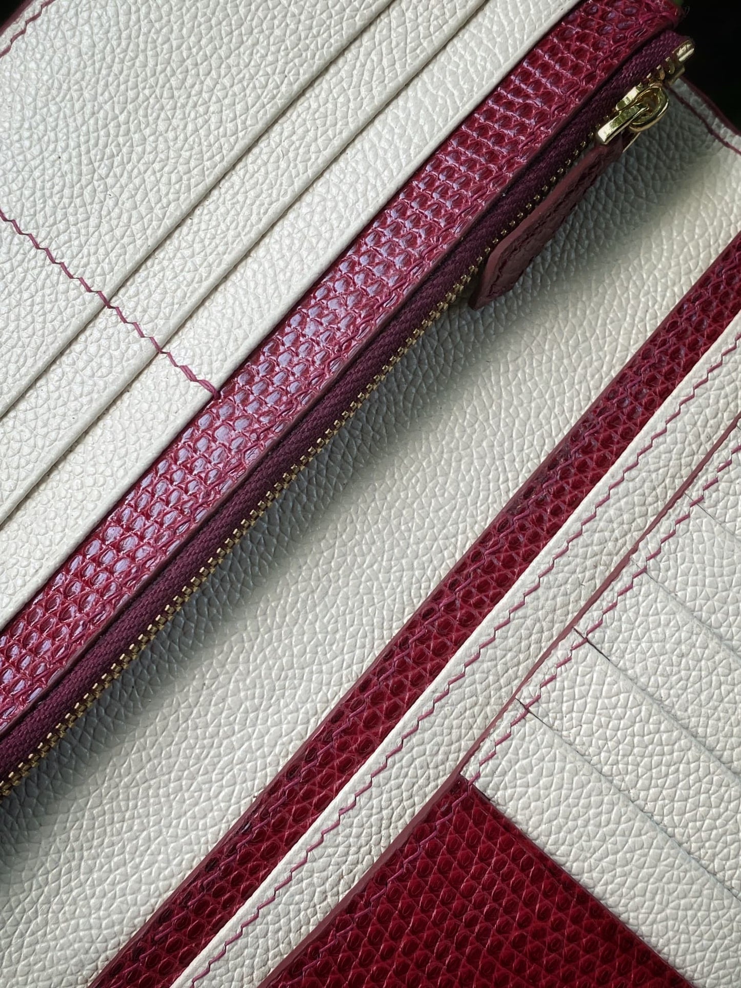 Custom Red Lizard Mix Himalaya Alligator Long Wallet