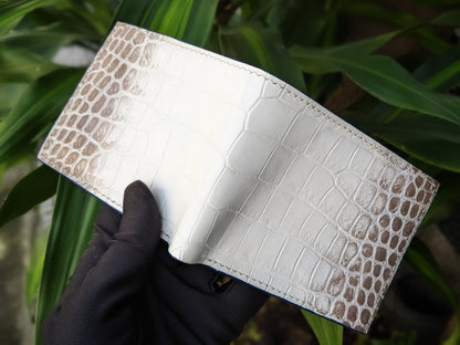 Custom Himalaya Alligator And Blue Ostrich Leg Leather Wallet