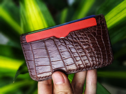 Brown Alligator Card Holder