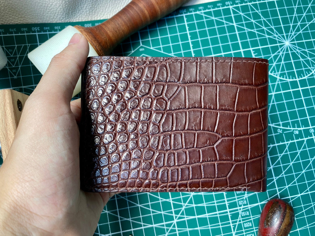 Custom Brown Alligator Leather Wallet