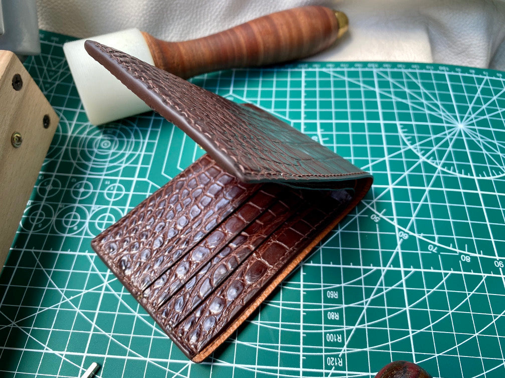 Custom Brown Alligator Leather Wallet
