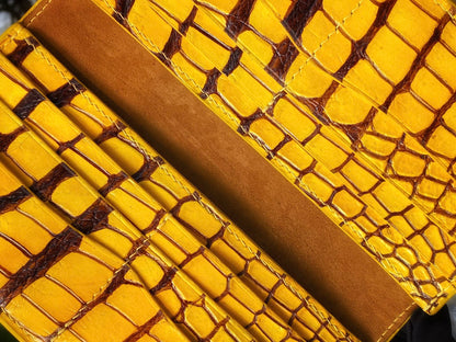 Custom Yellow Alligator Long Wallet
