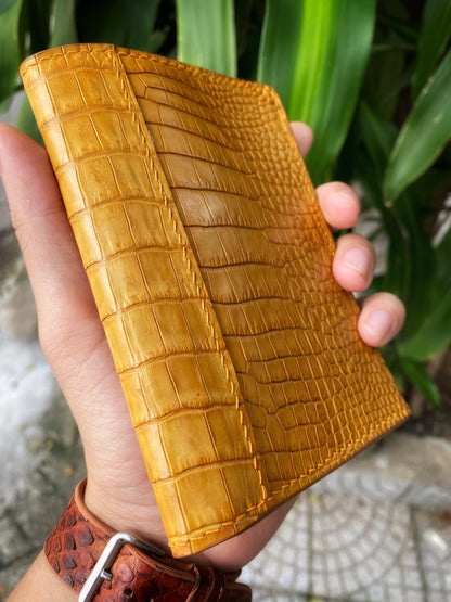 Custom Yellow Alligator Passport Holder