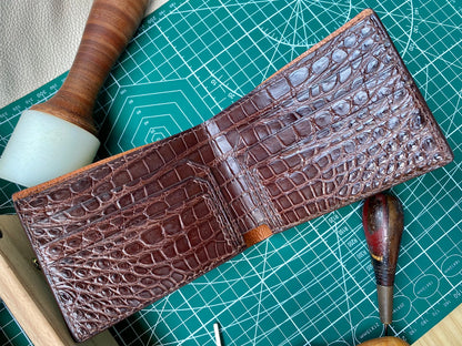 Custom Brown Alligator Leather Wallet