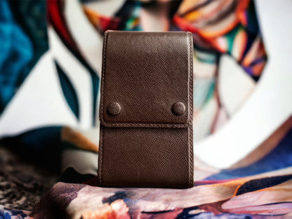 Epsom Dark Brown Cowhide Pen Case