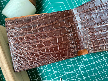 Custom Brown Alligator Leather Wallet