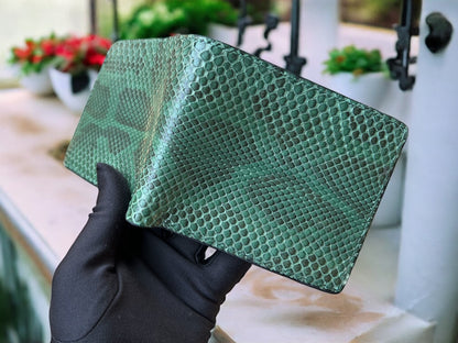 Green Python Wallet With Coin Pocket