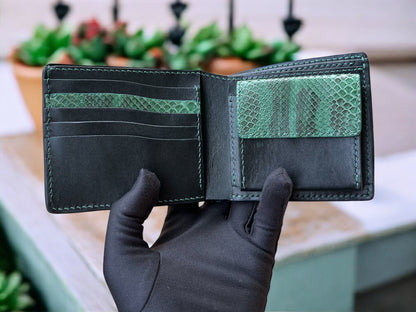 Green Python Wallet With Coin Pocket