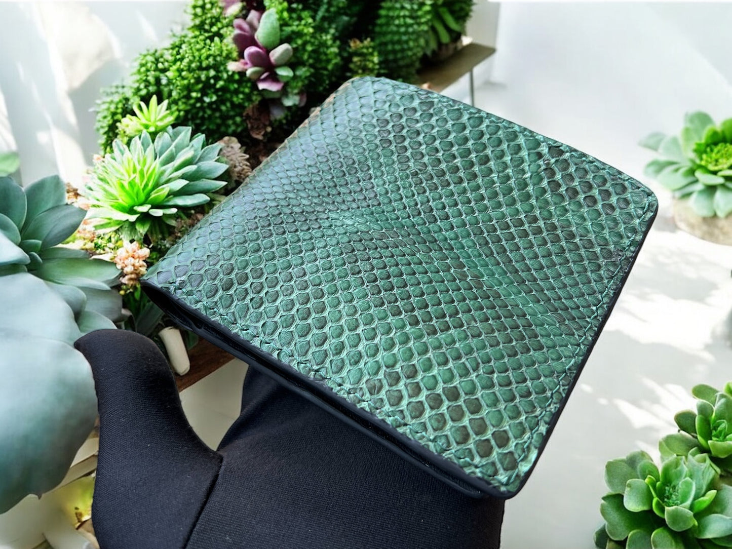 Green Python Wallet With Coin Pocket